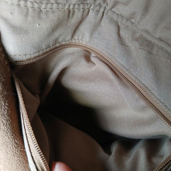 Old Navy Brown Faux Suede Sherpa Shoulder Bag Quilted Flap Buckle Boho Y2K - Picture 8 of 11